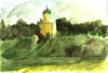 Church; watercolor